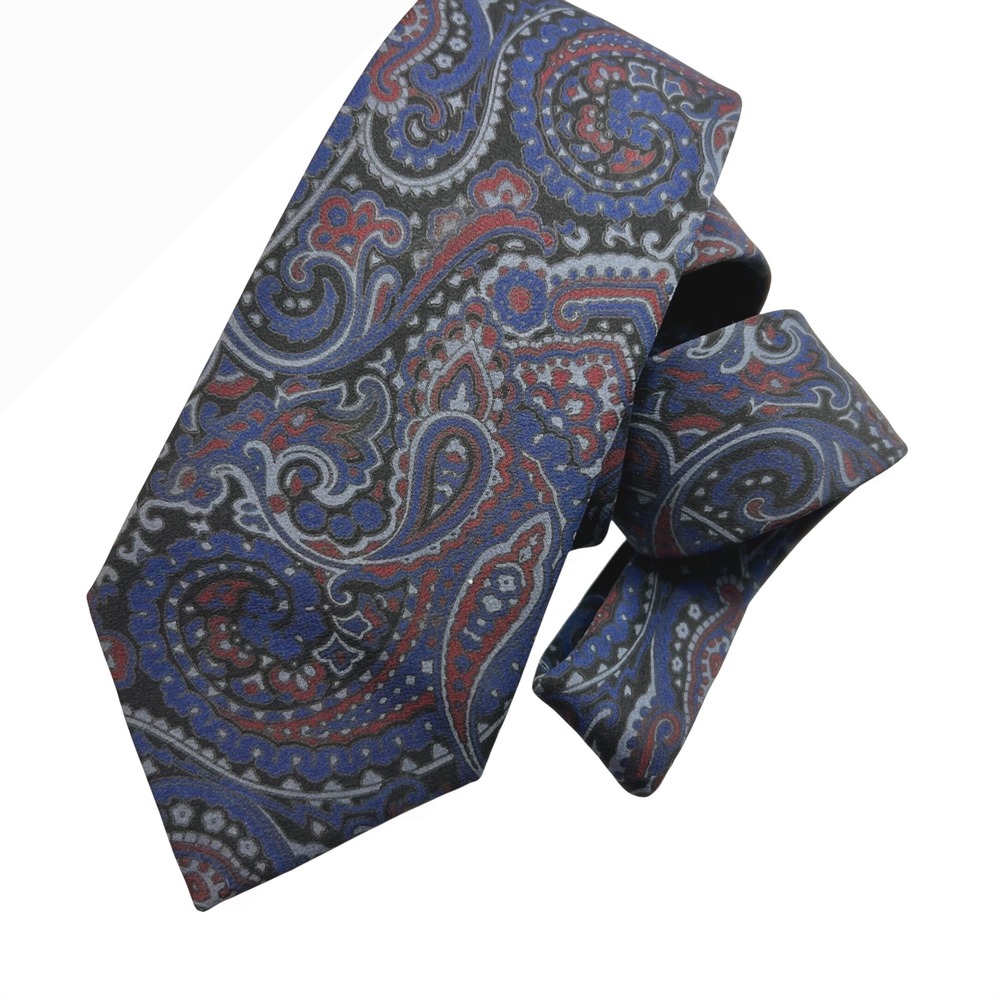 New Vintage Guy Laroche Couture Tie Men Silk Paisley Plum Luxury Paris Old Money - Picture 12 of 14